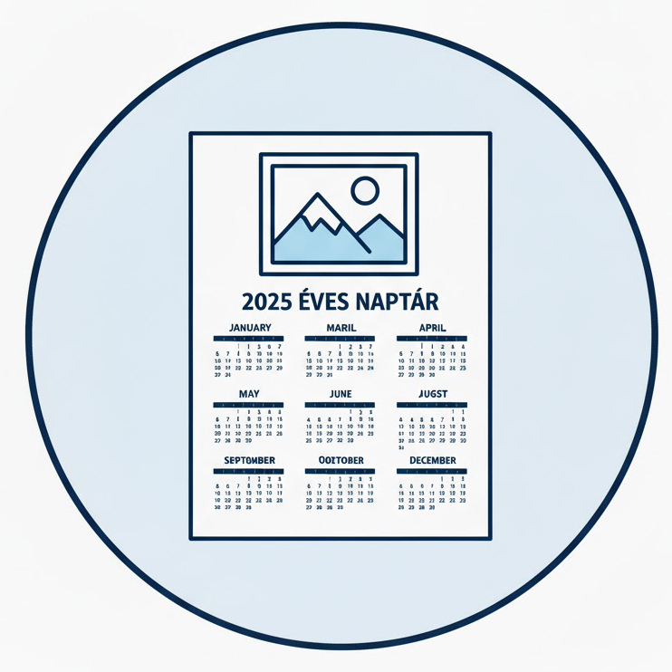 A4-es éves 1 lapos fényképes naptár ikon
