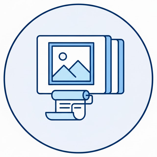 Habkarton nyomtatás, kasírozás ikon