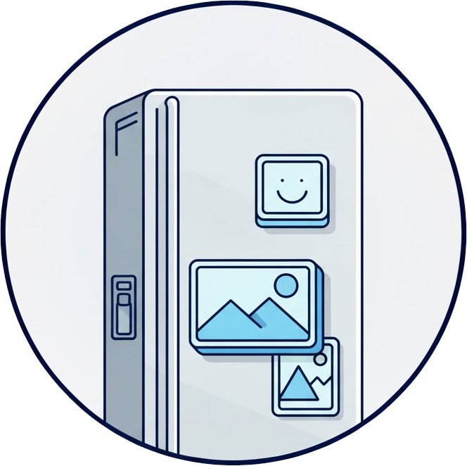 Fényképes hűtőmágnes, egyedi hűtőmágnes ikon