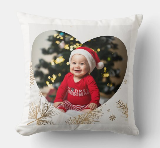 Egyedi fényképes párna - Karácsony - Szív
