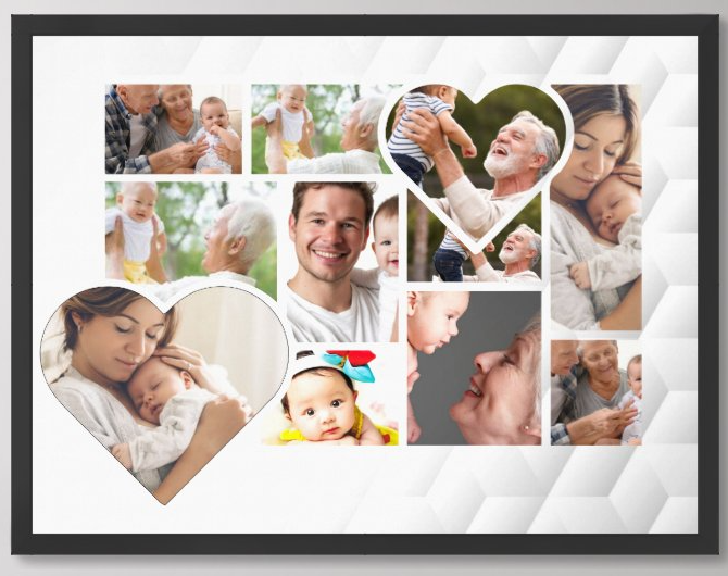 Egyedi kollázs készítés - 30x40  - Családi kollázs