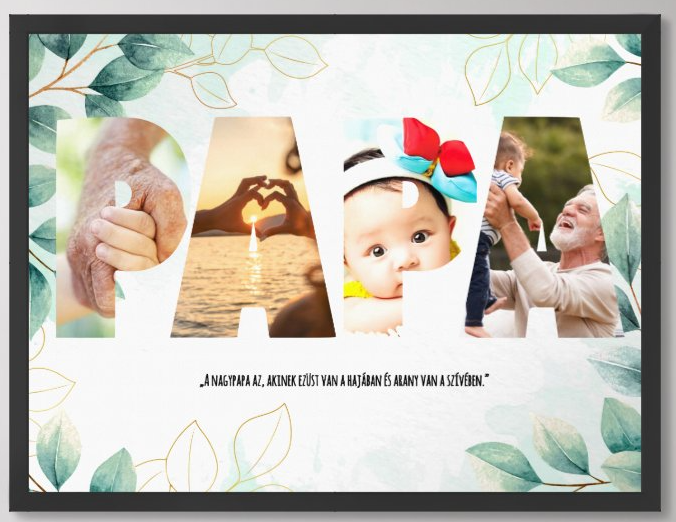 Egyedi kollázs készítés - 30x40  - PAPA kollázs